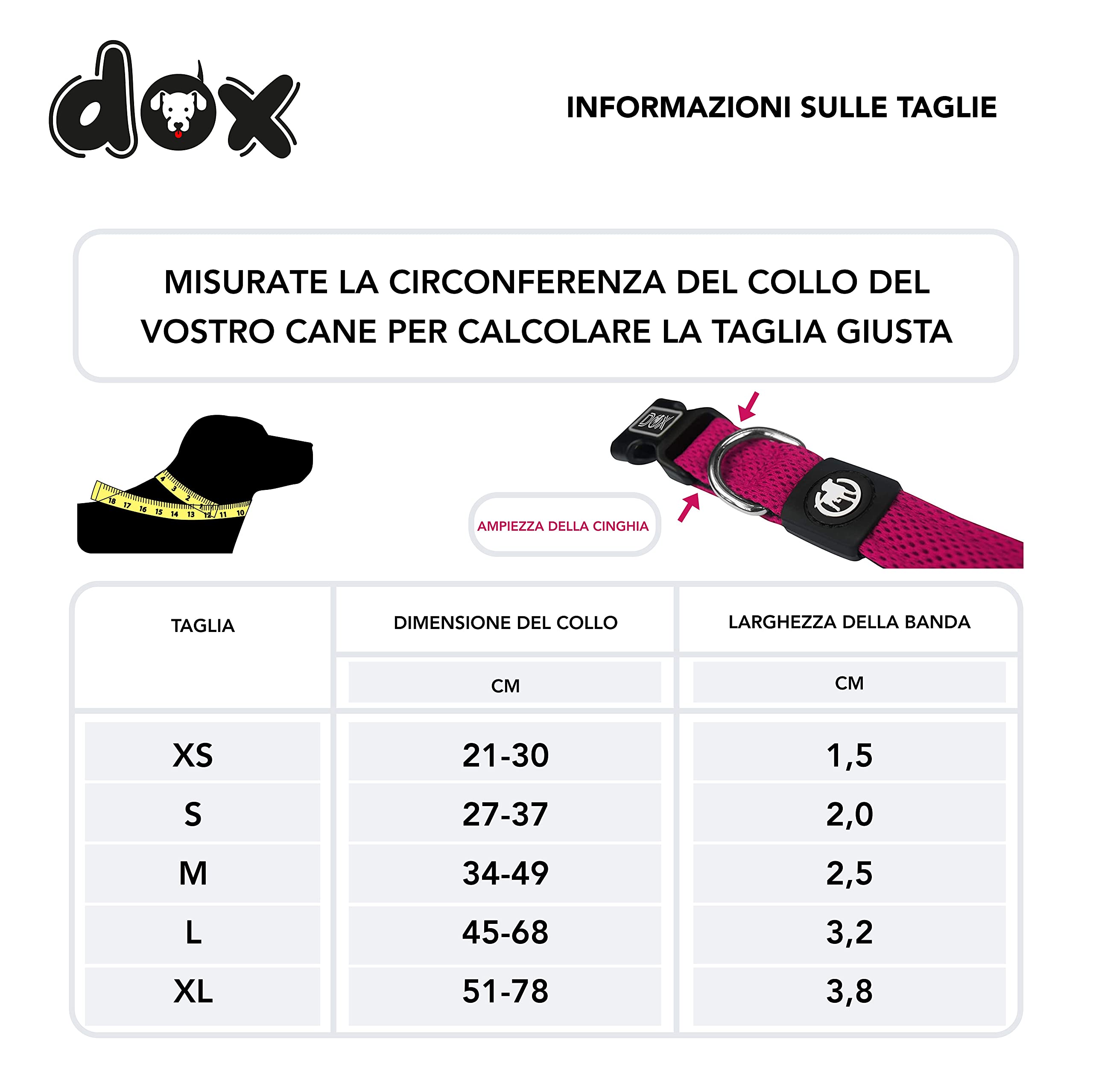 DDOXX Collare Cane Air Mesh, Imbottito, Regolabile | Tanti Colori e Taglie | Per Cani Piccoli Medi e Grandi | Collari per Gatti Cuccioli Taglia Piccola Media Grande | Collarino Gatto | Rosa Pink, M