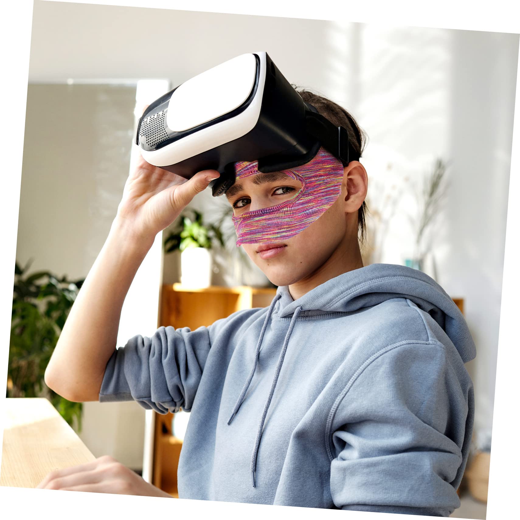 DOITOOL 5 Piezas Gafas de Realidad Virtual Band Venda Ojo Respirable Cubierta de Ojo para VR Accesorios VR Auriculares Cubierta del Ojo del Auricular VR Cubierta de la máscara VR Relleno