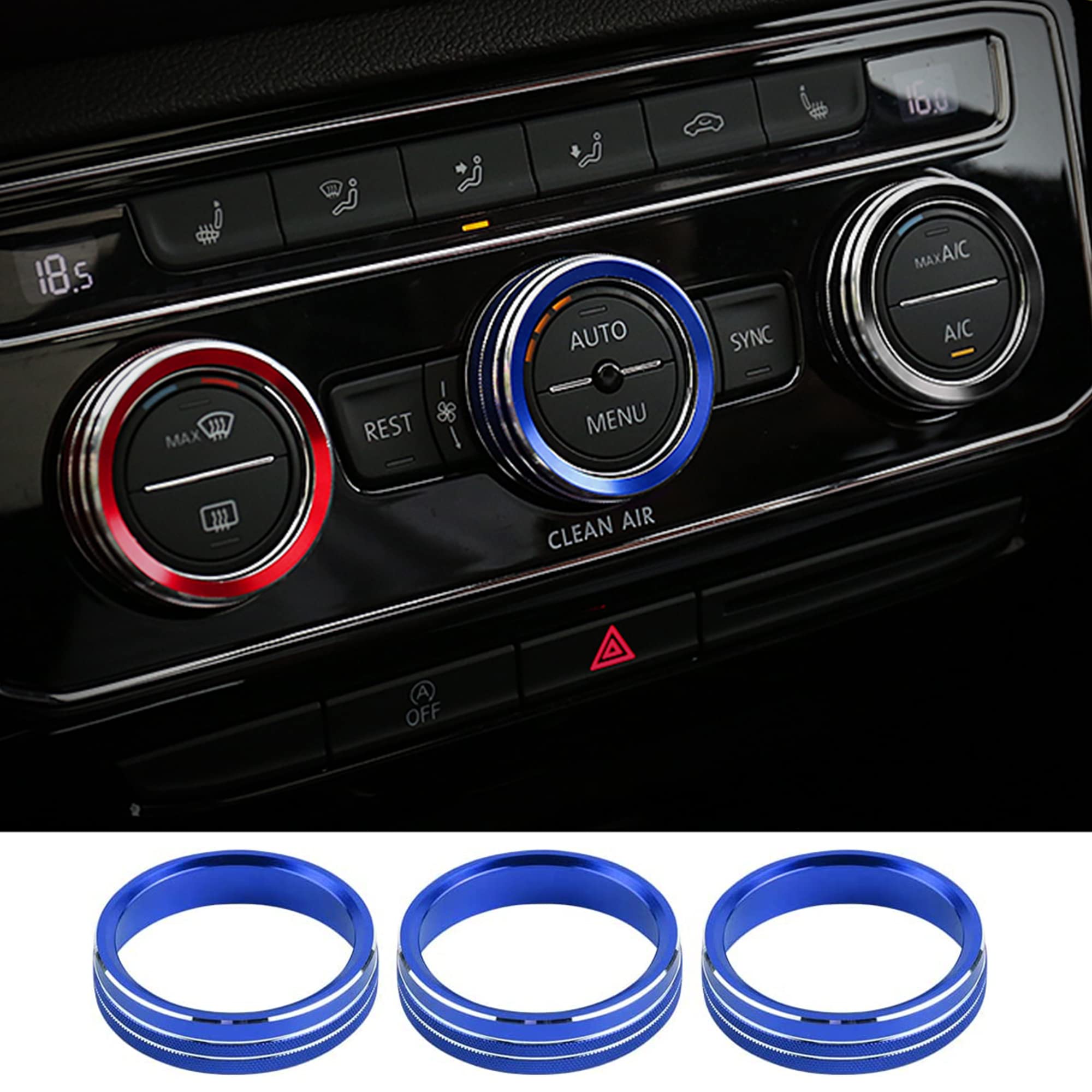 Manopola Pannello Clima Posteriore Per Seat (2011-2016) | Pulsante Di Controllo AC Ricambio 7N0907049C In ABS Nero - 2