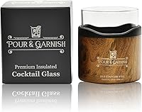 Vista 4 de POUR & GARNISH Vaso de whisky aislado – Vaso de acero inoxidable de doble pared de 10 onzas con inserto de vidrio pesado y funda de silicona