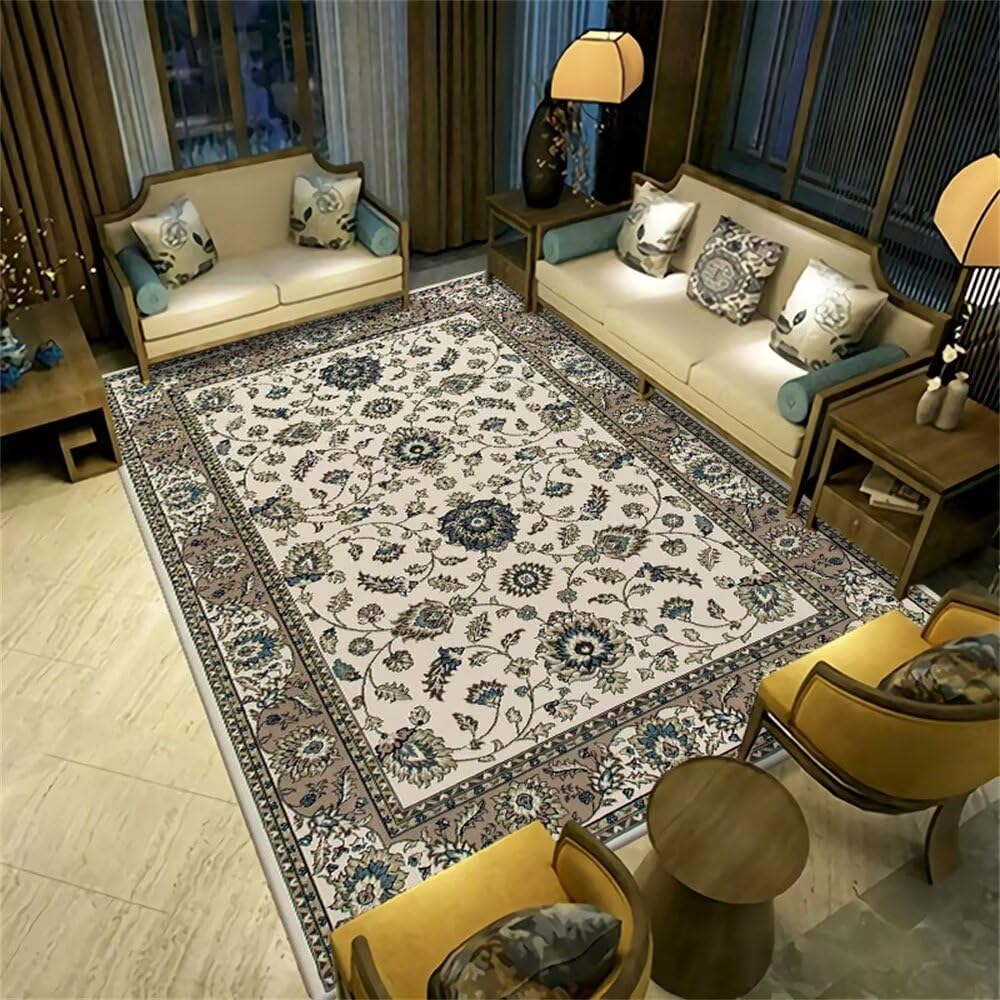 Tapis de salon doux 200x300cm vert vintage pour chambre d'enfant