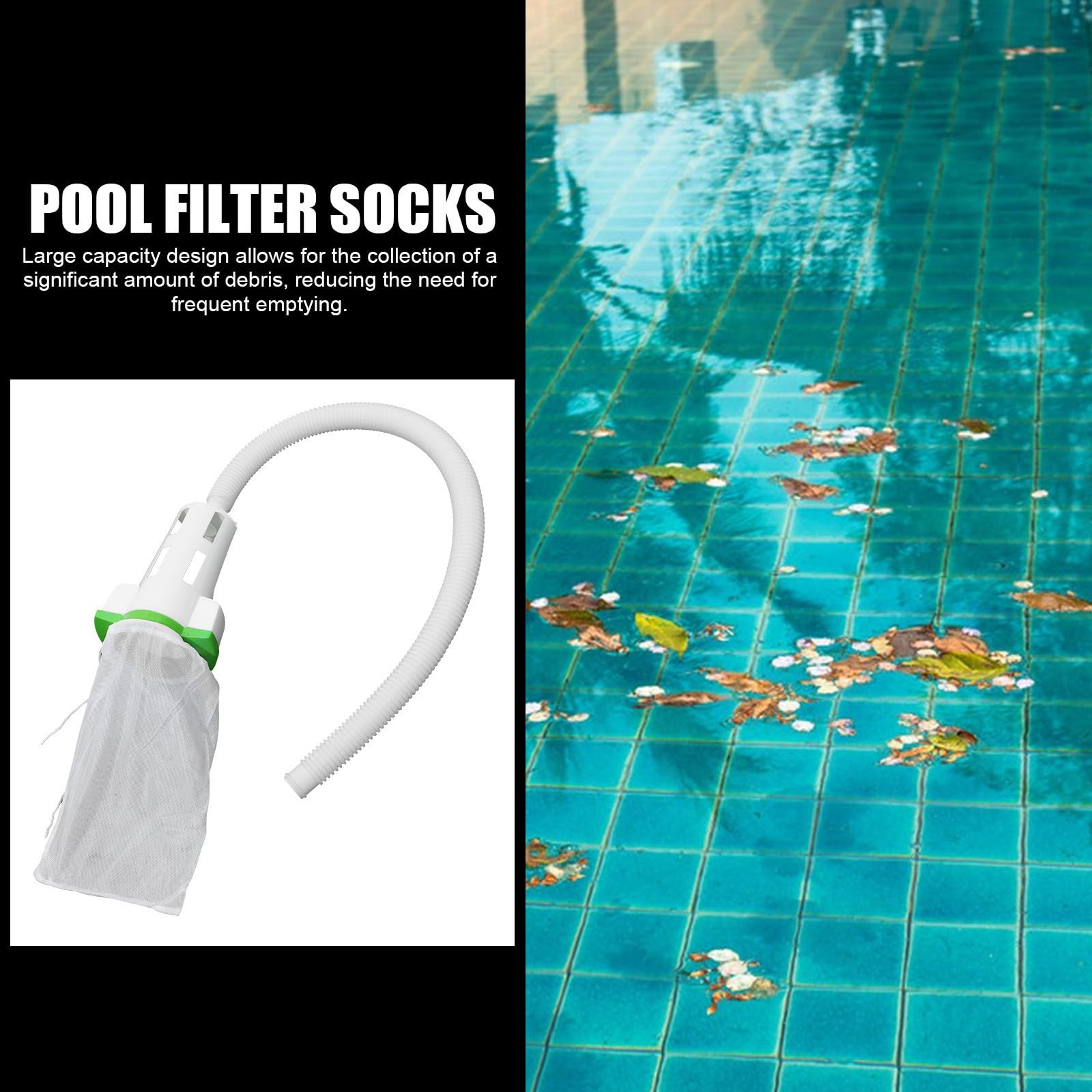 YARNOW Épuisette de Piscine Abs Blanc avec Grosse Capacité pour Réduire la Fréquence de Nettoyage et Collecter Feuilles Mortes et Débris Espaces Extérieurs et Piscines