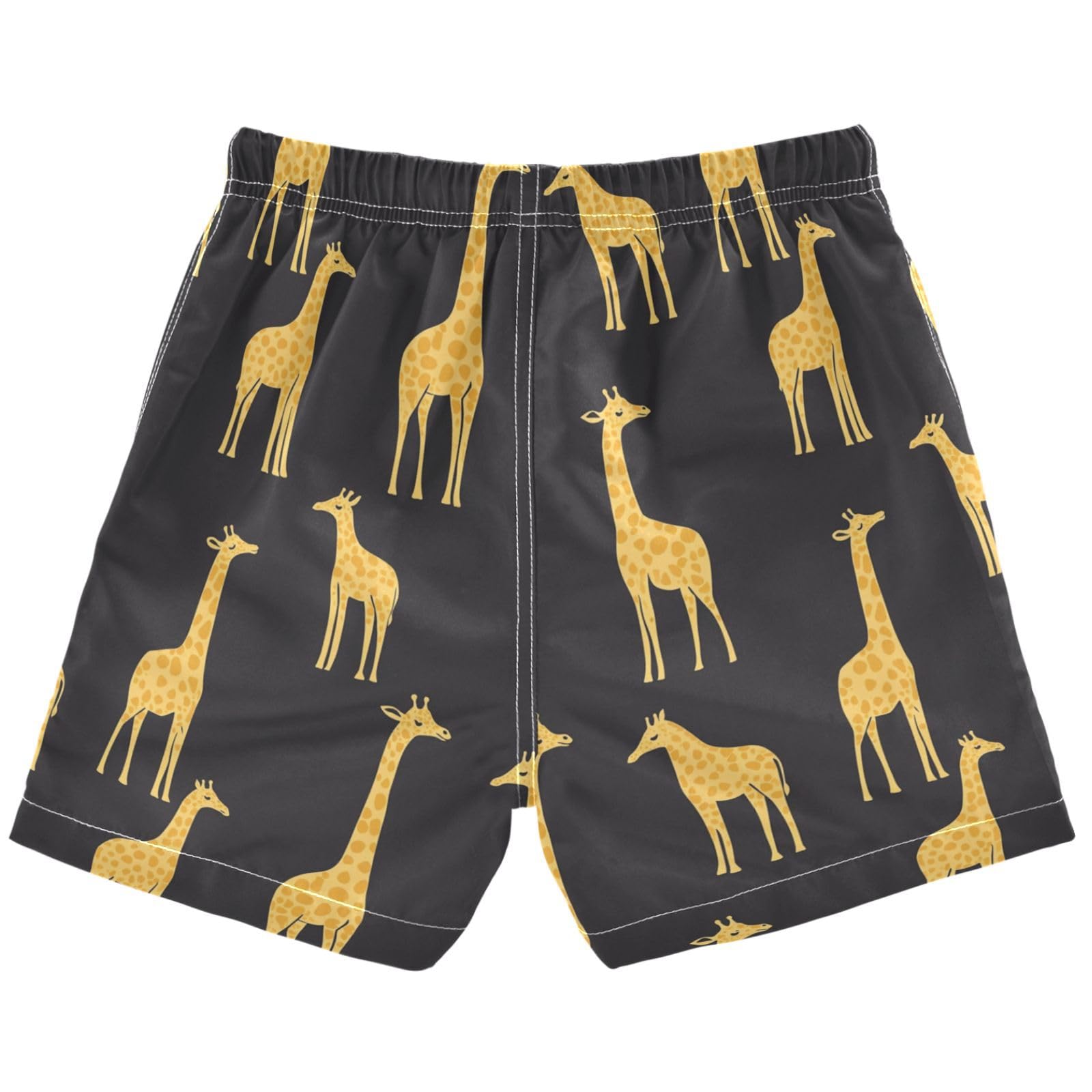 Pigsaly Boys Swim Trunks Cute Yellow Giraffe Toddler Beach Board Shorts Baby Summer Bathing Suit 4T