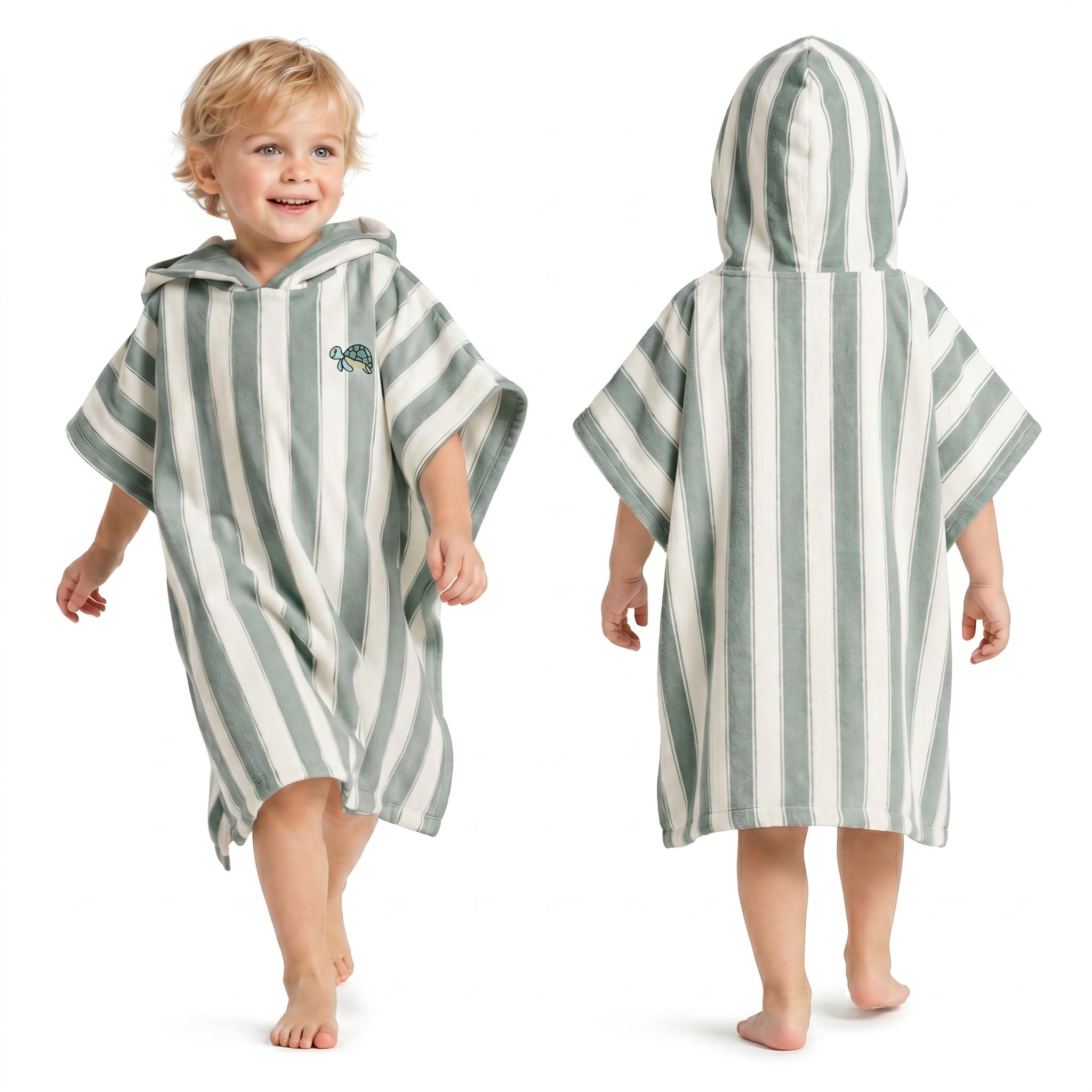 Photo 1 of ZICOTO Stylish Hooded Beach Towel for Kids - Extra Soft and Fast Drying Poncho for Toddlers 3-6 Years is Made of Premium Cotton - Perfect Cover Up for Beach Days or Pool and Bath Time Adventures