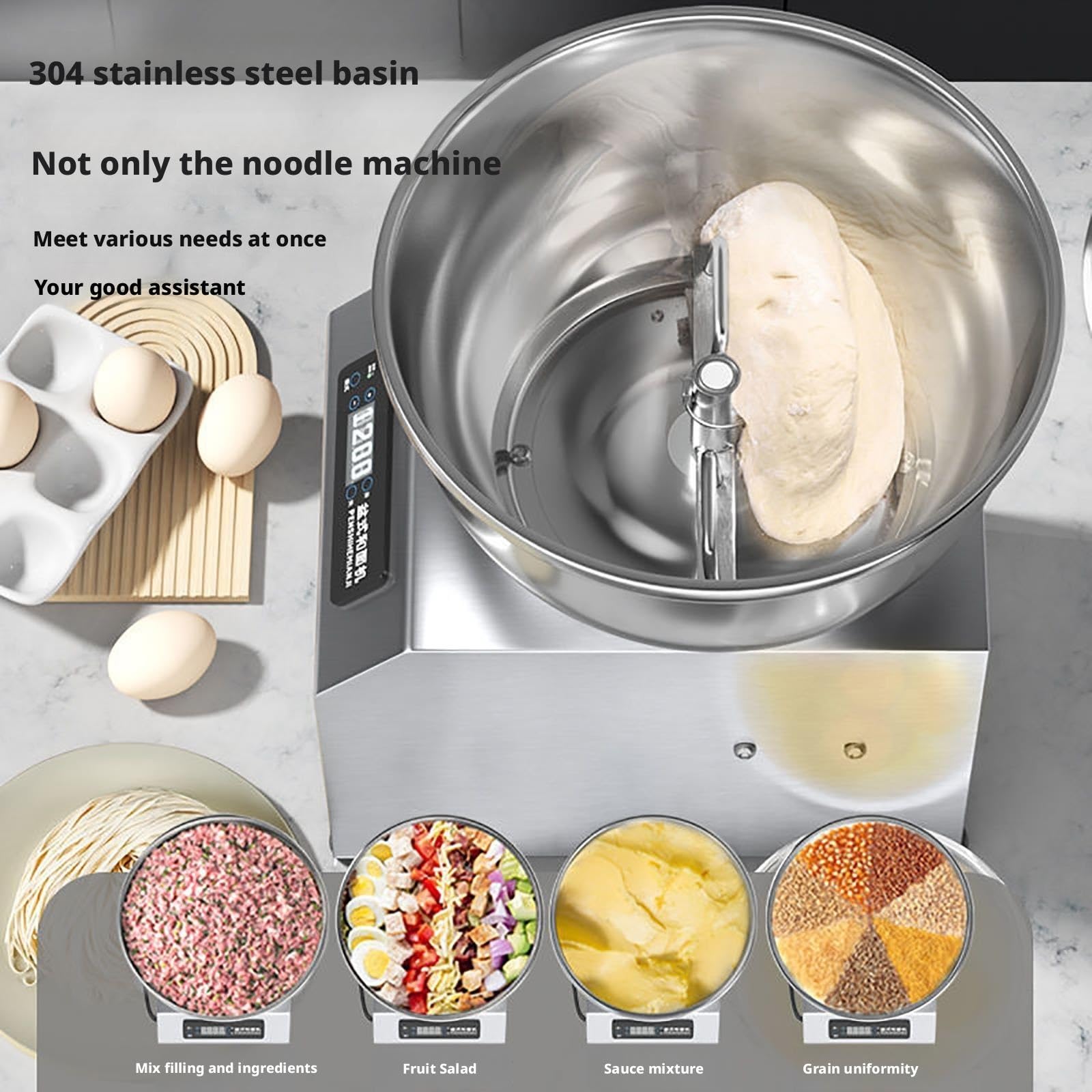 Impastatrice elettrica a spirale commerciale, impastatrice rotante doppia 2200W con timer per ristoranti, pizzerie e panetterie