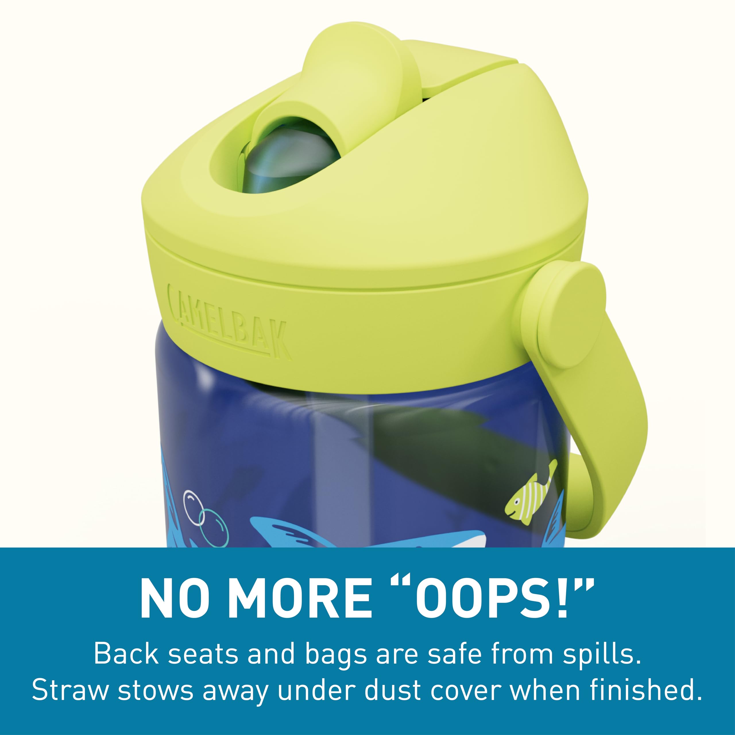 CamelBak THRIVE FLIP STRAW KIDS 415 ml – bouteille de sport – étanche – pour enfants – facile à manipuler – idéal pour les déplacements – Sharks And Rays, taille: OS