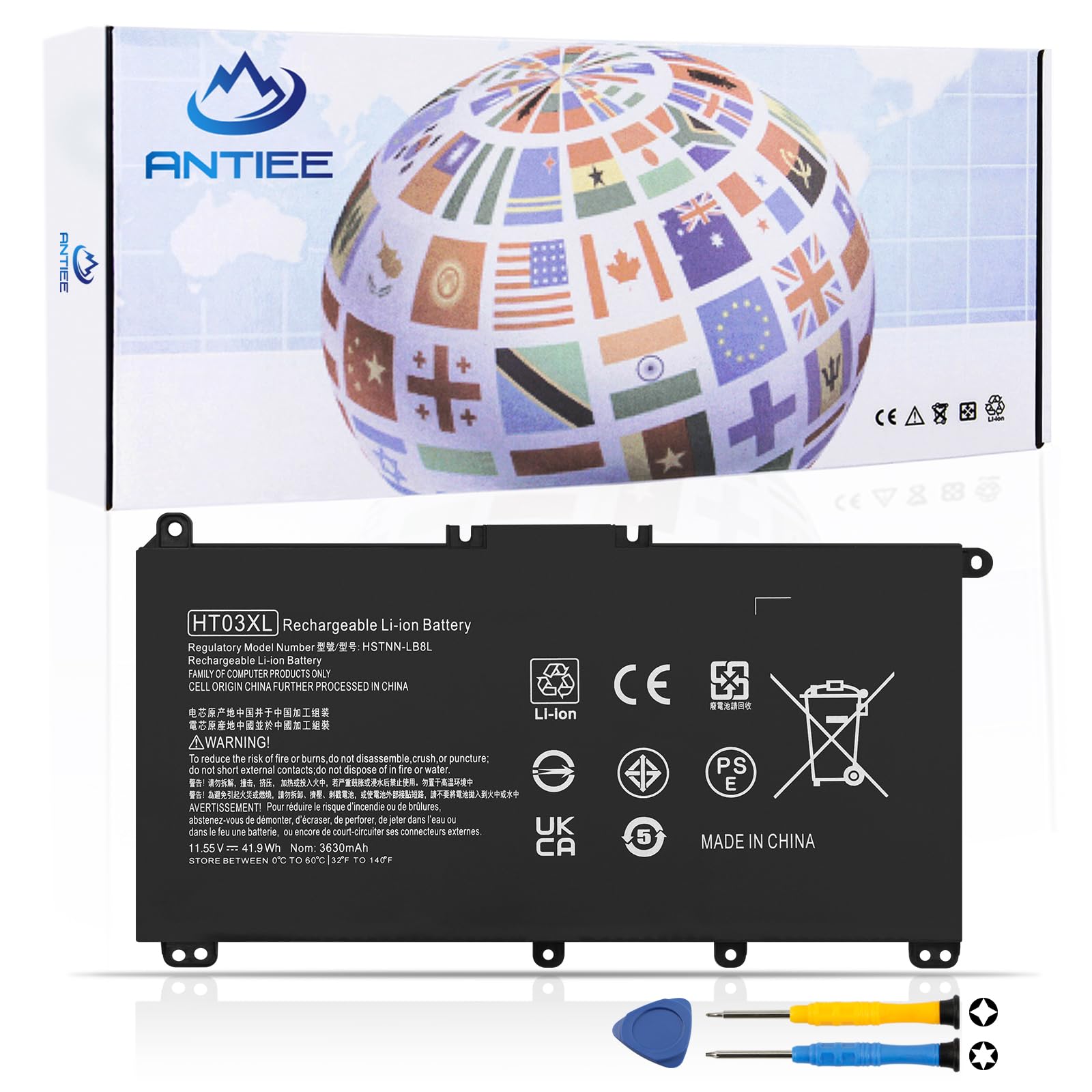 HT03XL Battery for HP - L11119-855 Laptop Battery Replacement for Pavilion 15-DA 15-DB 15-DW 14-CE 14-CF 14-DF 15-CS 17-CA 17-BY Series 15-CS0053CL 15-DA0014DX L11421-542 HT03041XL 41.9Wh 3630mAh