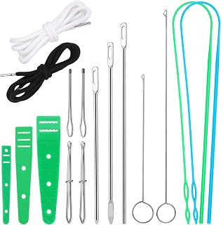 Fedmut Drawstring Threader Tool Set 16PCS with Loop Turner, Bodkin Sewing Tool, Elastic Threader and Hoodie String Drawstring for Jacket, Pants, Sportswear and Hat Threading