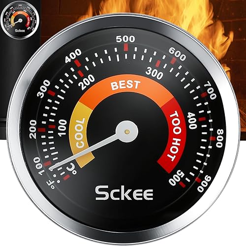 Termómetro de estufa de leña, termómetro magnético de temperatura para estufa de leña, estufa de gas, estufa de pellets, medidor de temperatura del