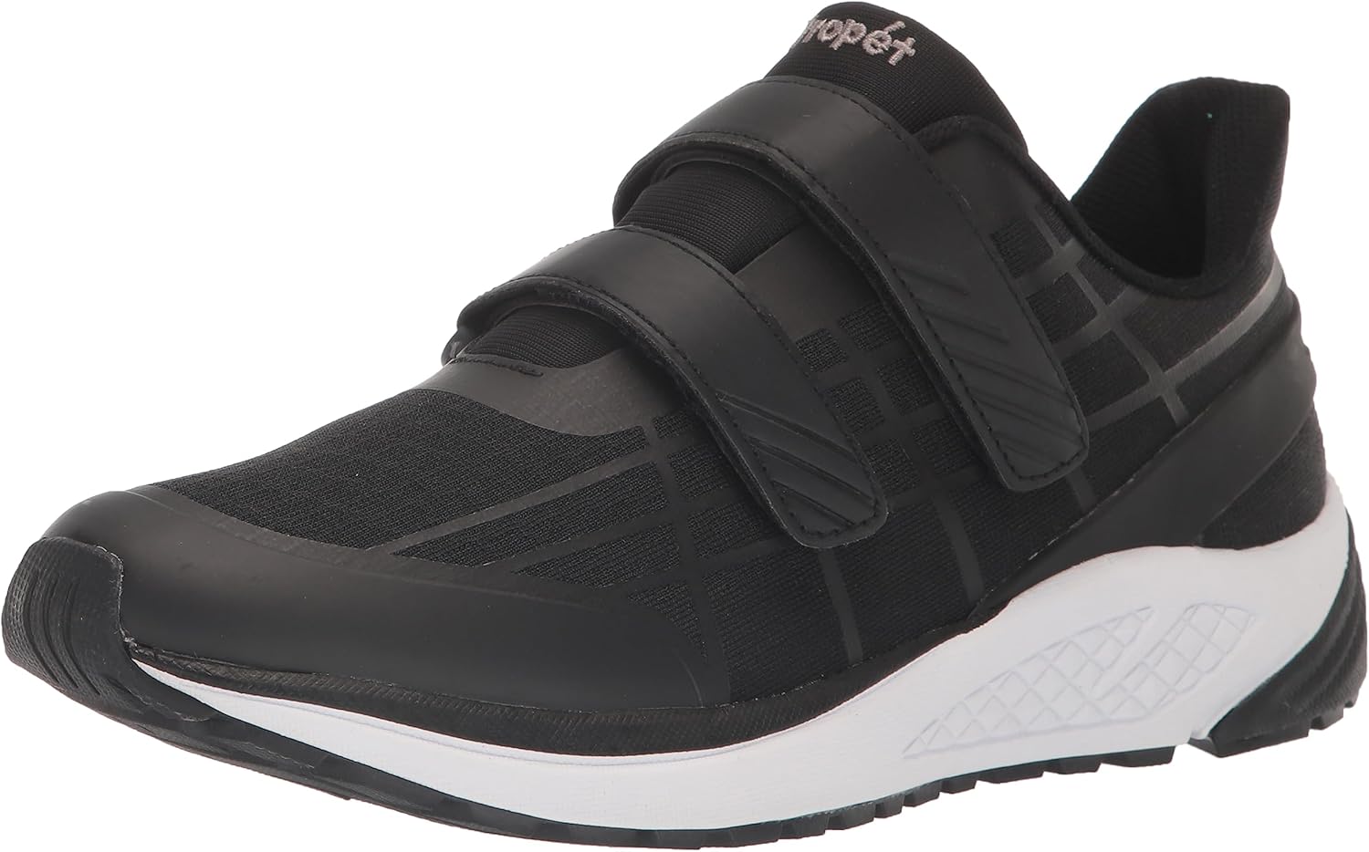 Propét Women's One Twin Strap Cross Trainer,Black/Grey,11 Narrow