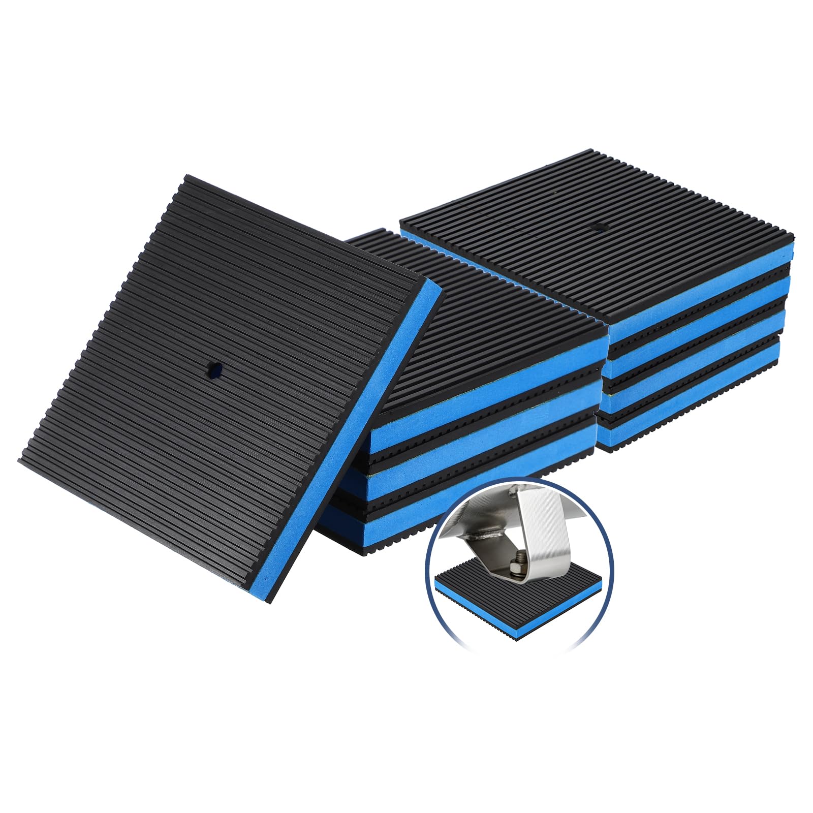 sourcing map 8Pcs Rubber Anti-Vibration Pads 6" x 6" x 7/8" Heavy Duty EVA Vibration Isolation Pads Mats with Pre-Drill Hole for HVAC Washers Compressors Treadmills Air Conditioner โ image 1