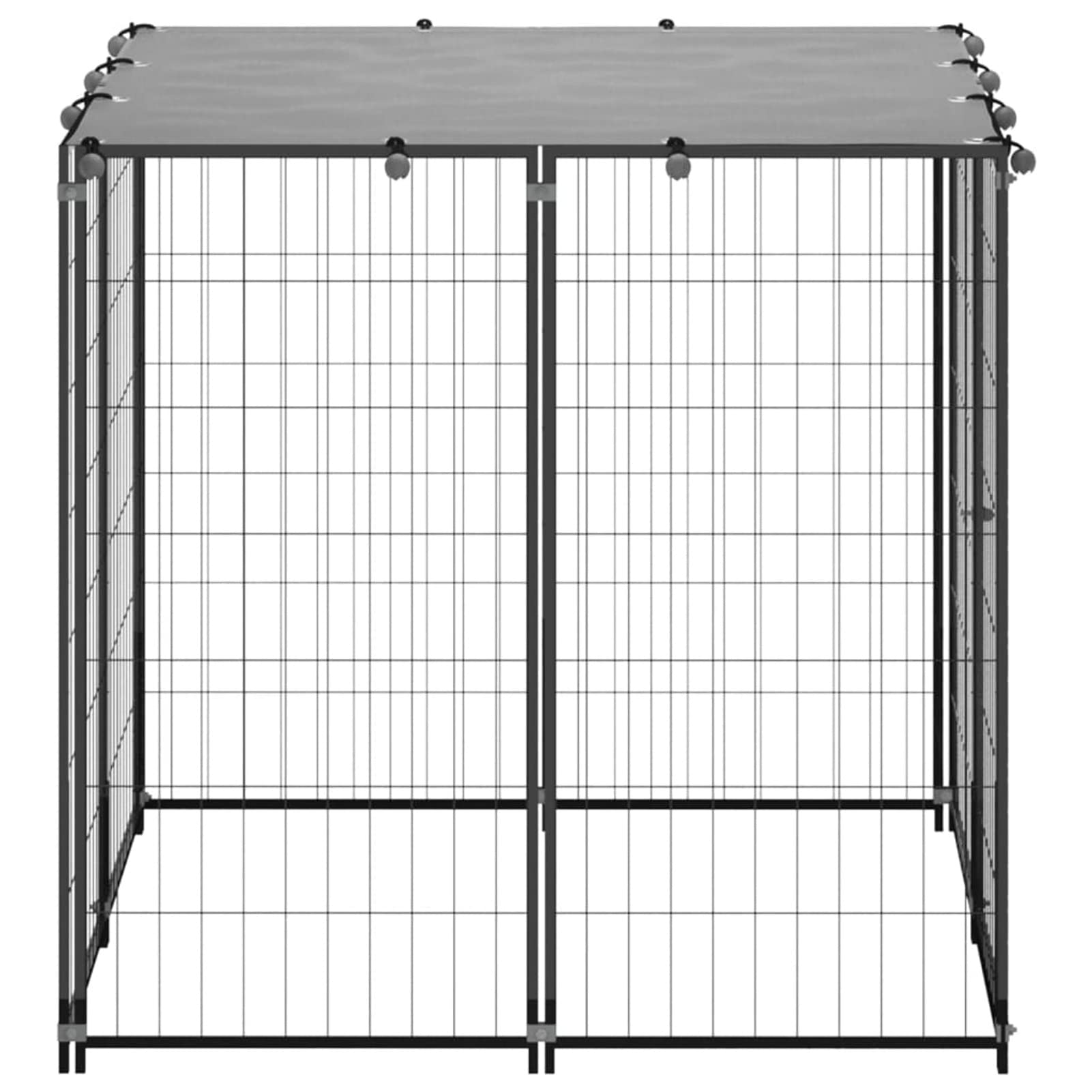 Homgoday Czarna klatka dla psa 110 x 110 x 110 cm stalowa, dekoracja meblowa klatka dla psa klatka dla psa wewnętrzna Kennel dla psów klatki dla psów na zewnątrz ogrodzenie dla psa