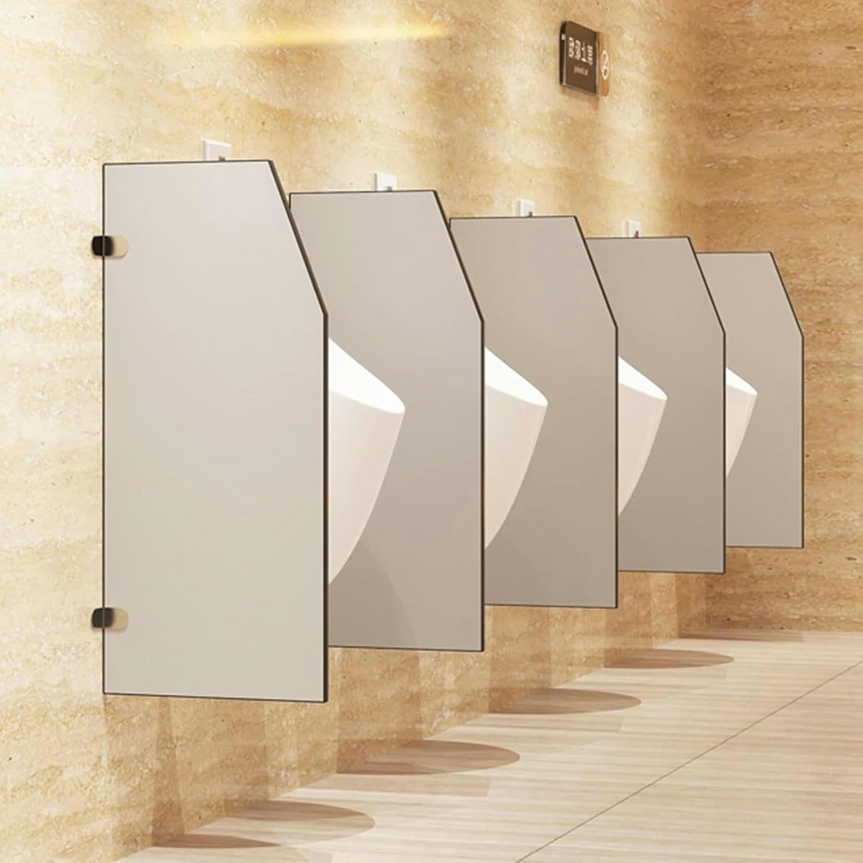 SXDMOUBK Stainless Steel Urinal Divider Screen, Wall Partition for Public Toilet, Urinary Deflector Board with Accessories