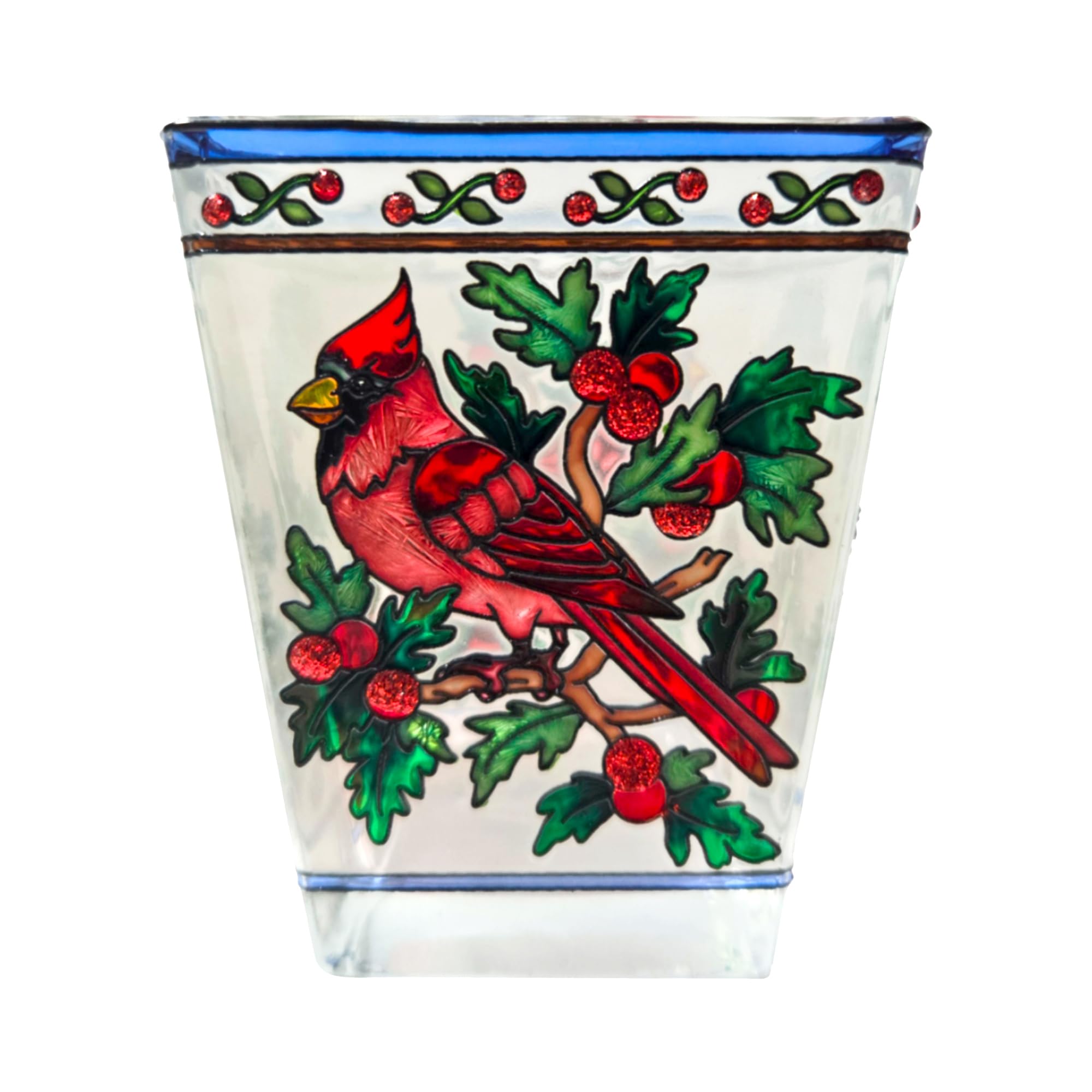 Portavelas de Navidad con vitral – Juego de 20 vasos para velas pintados a mano