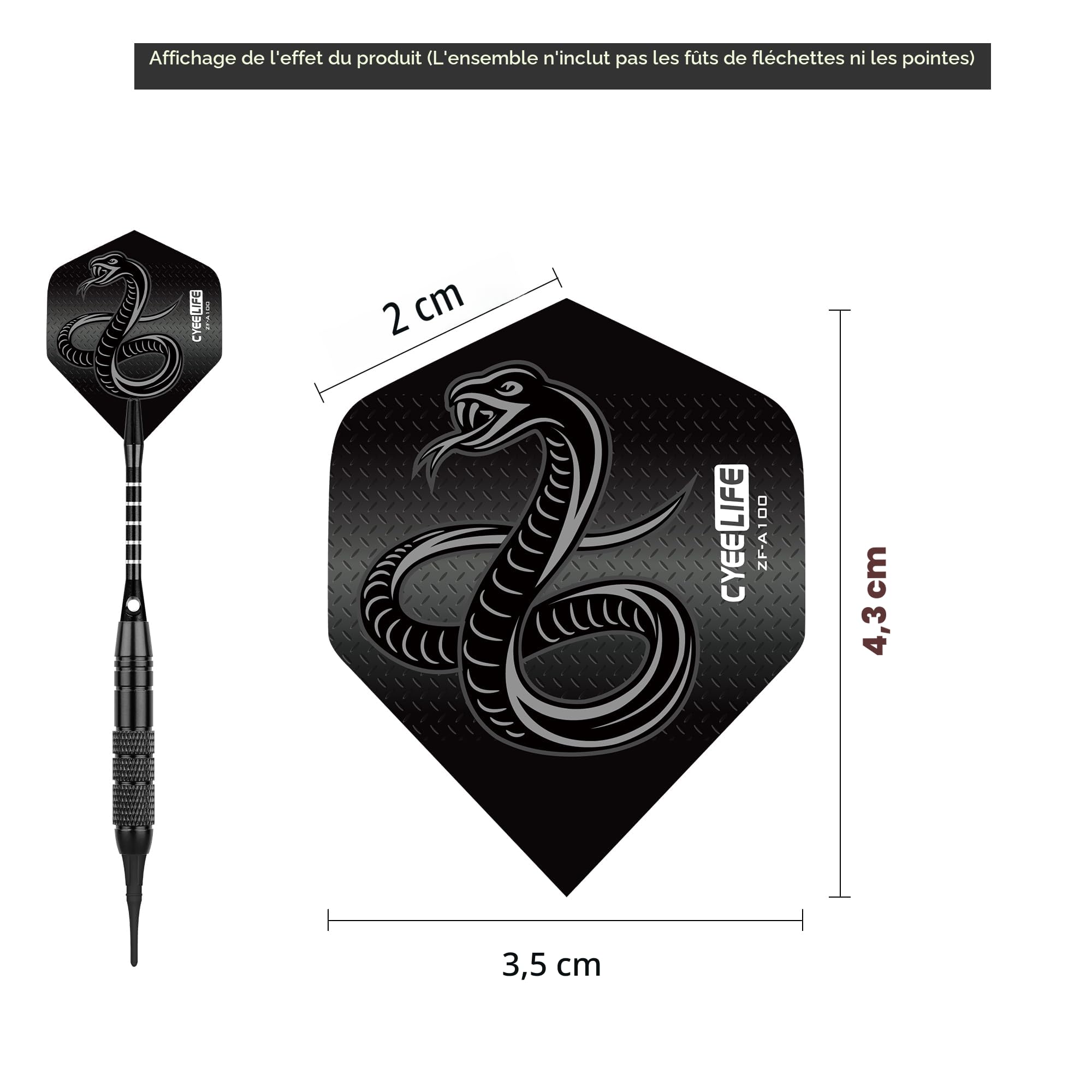 CyeeLife Ailettes Standard Fléchettes 90 Vols de Fléchettes de Formes Différentes Dart Flights,Parfait pour fléchettes à Pointe Souple/Acier Fléchettes