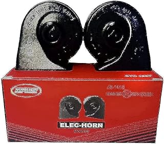 زمارة كلاكس سيارة مكون من قطعتين 490 هرتز مناسب لجميع السيارات، أسود