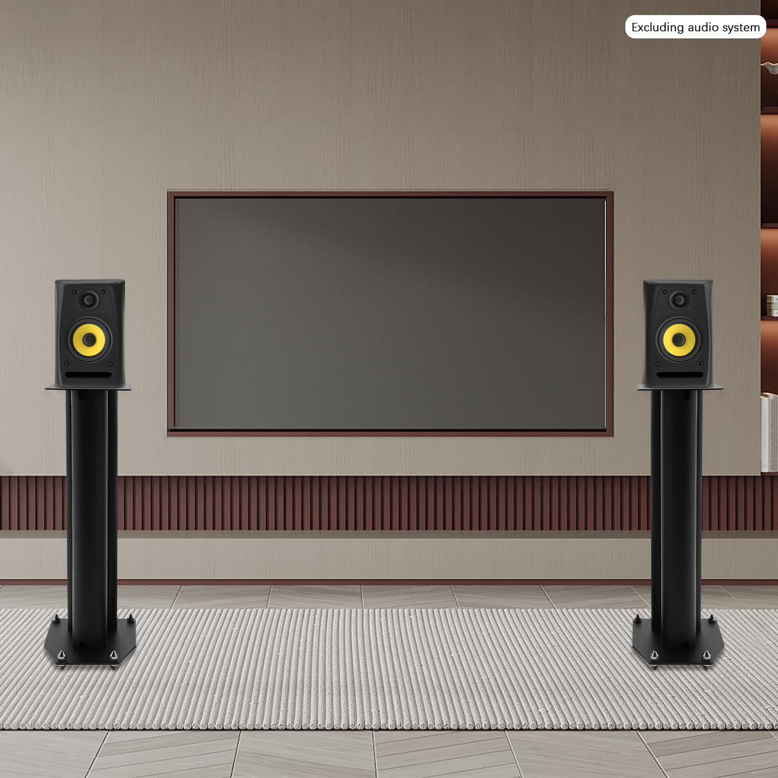 2 soportes para altavoces independientes con clavos para los pies, soporta 50 kg, altura 60 cm, soporte universal para cajas de audio electrónica, color negro