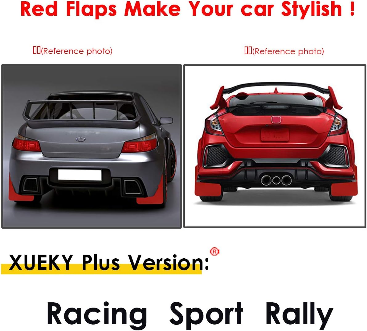 Amazon Xukey マッドフラップ車用マッドガード 汎用マッドフラップ 泥除け 穴あけ必要 マッドガード 軽トラ 軽 自動車 乗用車 小型車 2pcs Sports マッドガード 車 バイク