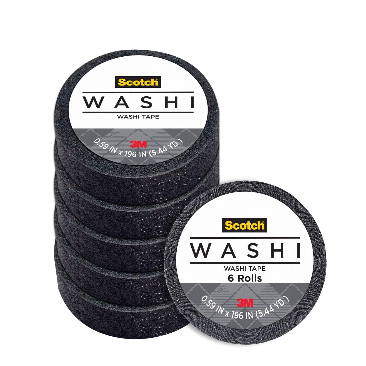 Cinta De Purpurina Scotch Expresiones - 0.59 In. X 196 In., Color Rojo, Pack De 6, Ideal Para Manualidades Y Regalos