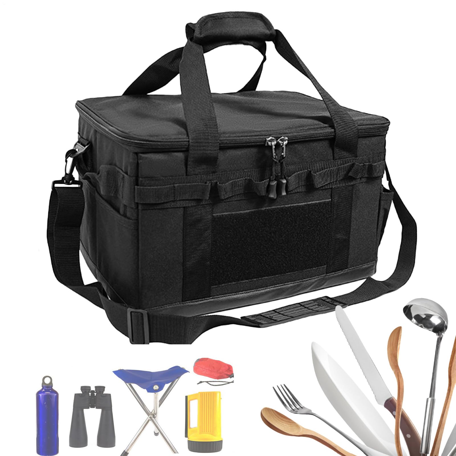 Borsa portaoggetti da campeggio, 40 x 30 x 25 cm, in tessuto Oxford 600D | capacità 30 l, resistente all'usura, borsa da viaggio impermeabile, organizer da picnic, per allenamenti all'aperto