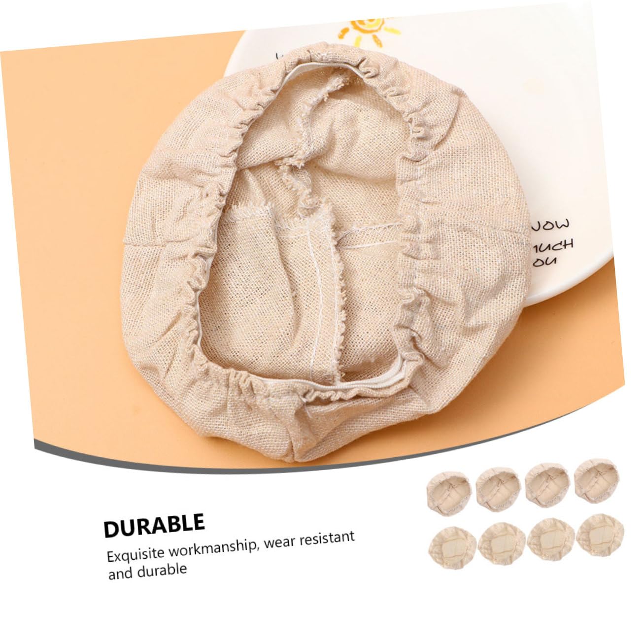 MAGICLULU 2 Sätze Gärkorb-stoffabdeckung Brotkorbauskleidung Lebensmittelbehälter Mit Deckel Brotteig Fermentations Abdeckung Brotteig Fermentationskorb Abdeckung Backgerät Khaki 8 Stück * 2
