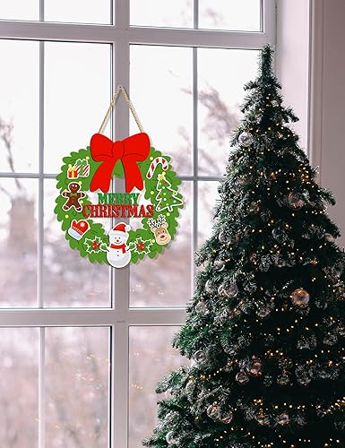 Miniatura 5 de Decoración de pared de temporada de madera para puerta de puerta colgante (Navidad)