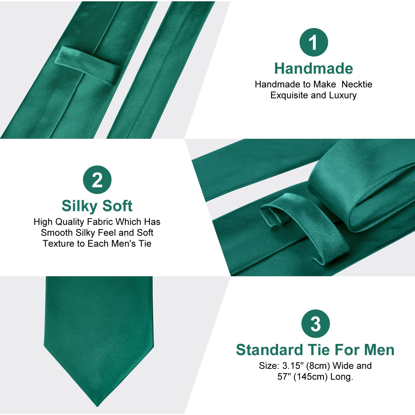 URAQT Cravatta Uomo, Cravatte Slim Uomo Eleganti Neckties, Sottile Tinta Unita Cravatta in Diversi Colori, Cravattino per Lavoro, Festa