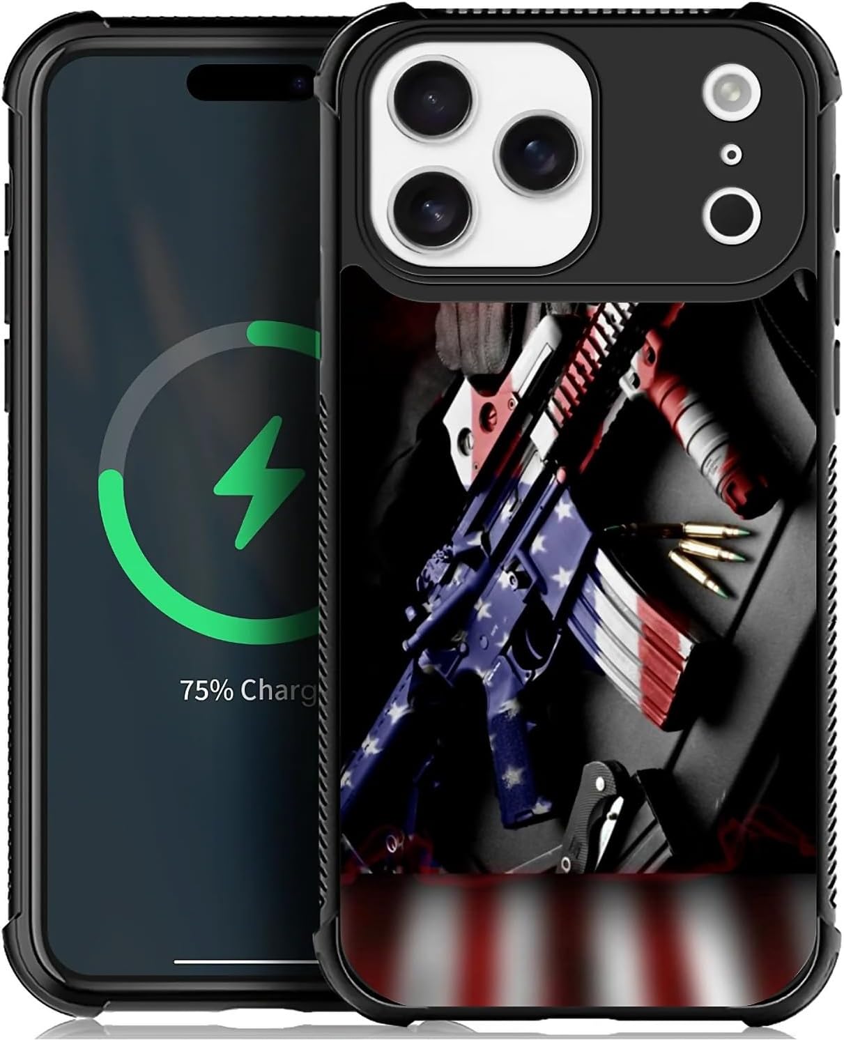 Compatible with iPhone 17 Pro Max Case,for MagSafe Amazing Pattern Design Shockproof Anti-Scratch Hard PC Back Case for iPhone 17 Pro Max American Flag Red Blue