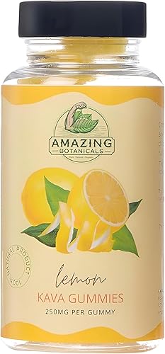 Amazing Botanicals Zesty Lemon Kava Gummies - 250mg per Gummy - Vegan, Gluten-Free - 30 Gummies