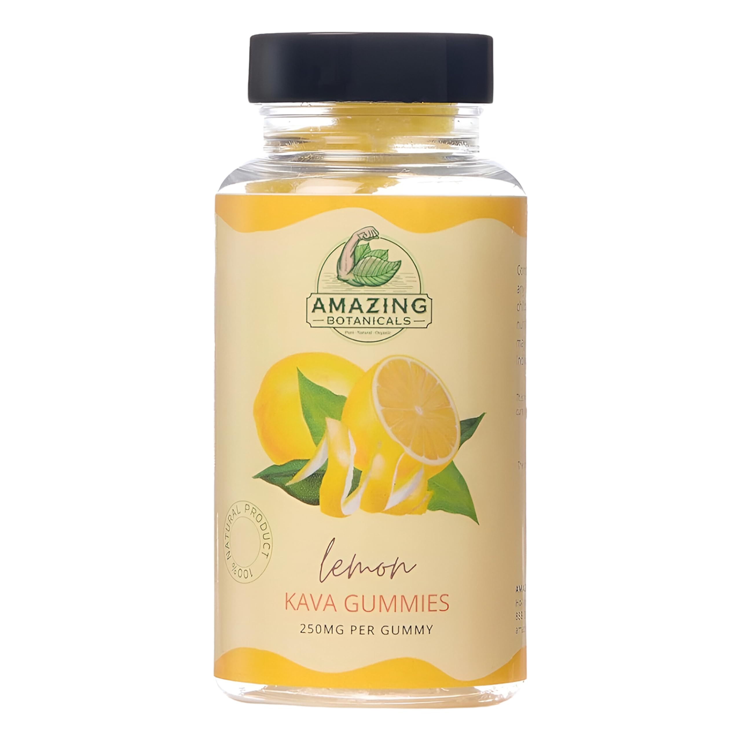 Zesty Lemon Kava Gummies - 250mg per Gummy - Natural Sleep Aid for Relaxation & Restful Nights, Non-GMO, Vegan, Gluten-Free - 30 Gummies