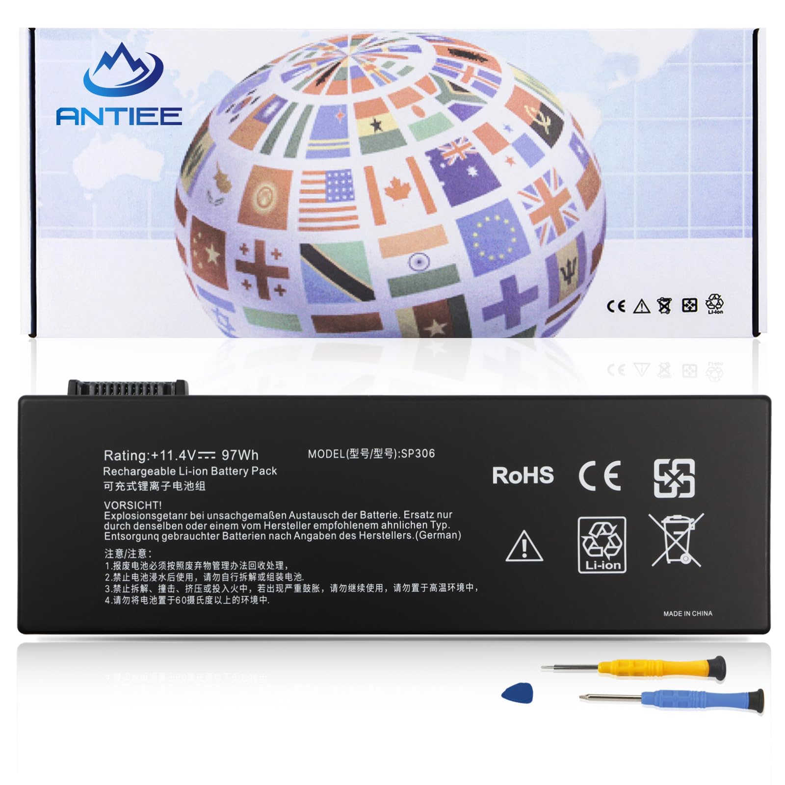 ANTIEE SP306 Laptop Battery Replacement for Siemens Simatic Field PG M6 Series 3INR19/65-3 97Wh 11.4V 8250mAh