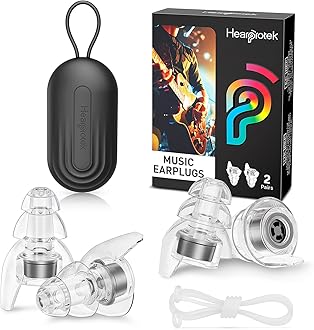 Hearprotek Concert Ear Plugs, 2Pairs Reusable high Fidelity Musician Ear Plugs for Concerts Loud Music-Noise Reduction Ear Protection earplugs for Rave,Festival,Music,Tinnitus Relief
