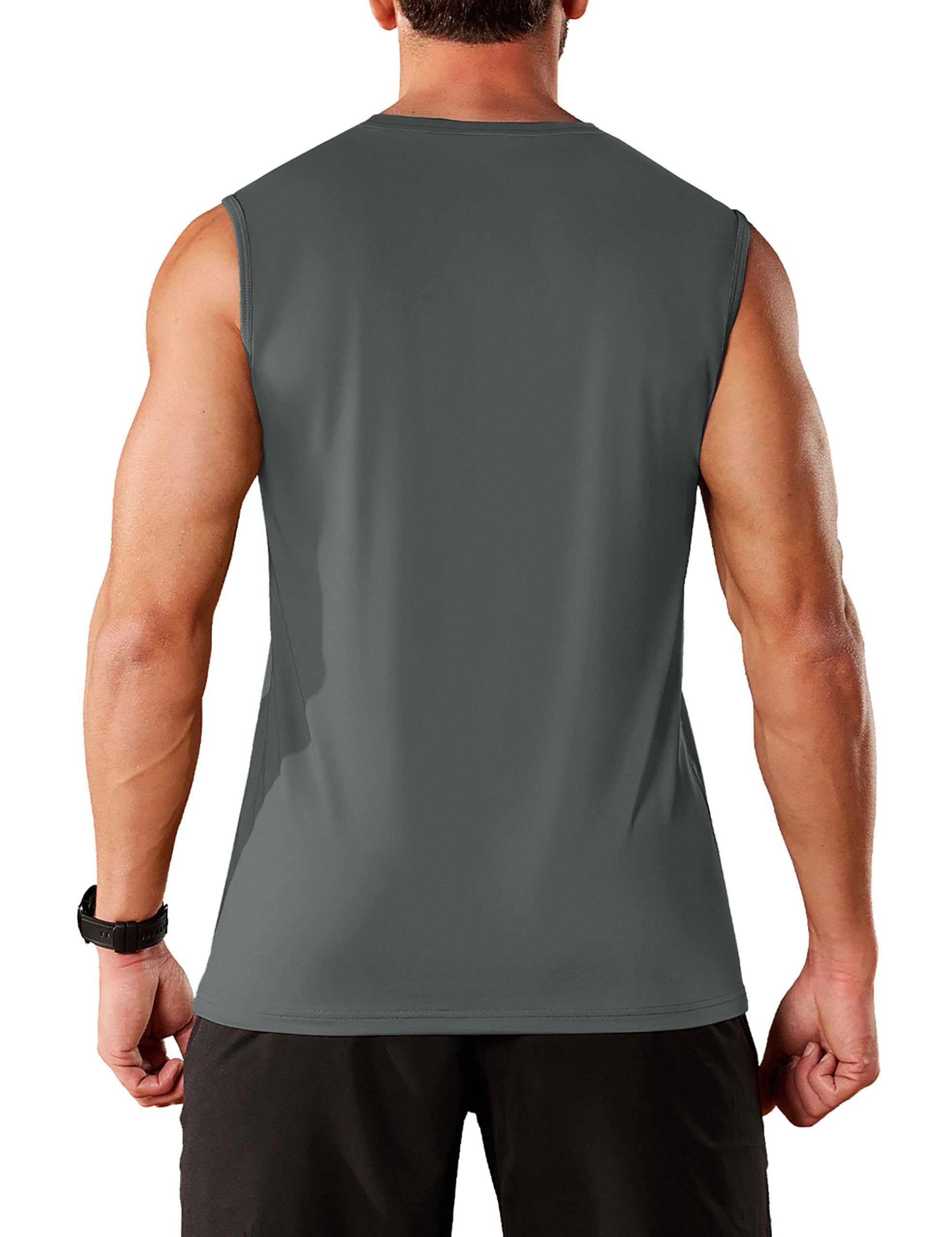 MAGCOMSEN Canottiera da uomo, con protezione UV, per lo sport, senza maniche, ad asciugatura rapida, per la corsa