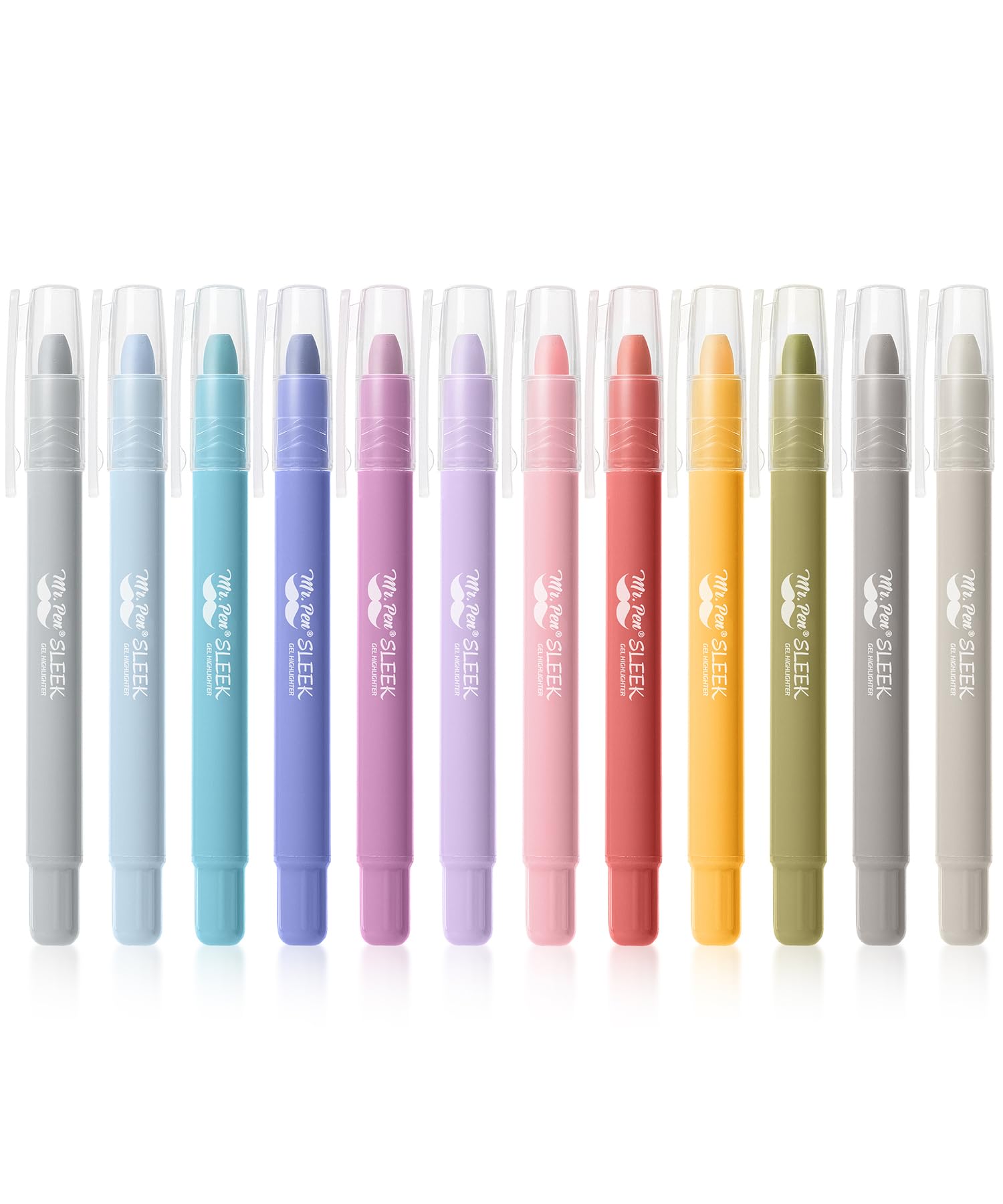 Mr. Pen- Gel Highlighters, 12 Pack, Morandi & Vintage Colors, Bible Highlighters for Bibles That Do Not Bleed