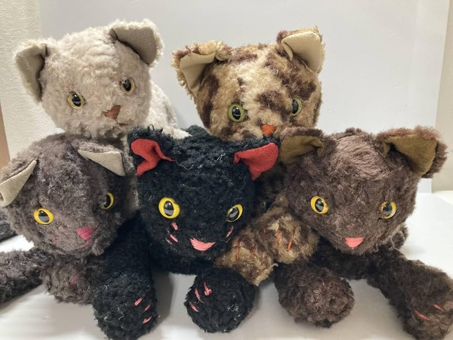 Amazon.co.jp: モンスイユ 猫 ララ 5匹セット レトロ 当時物