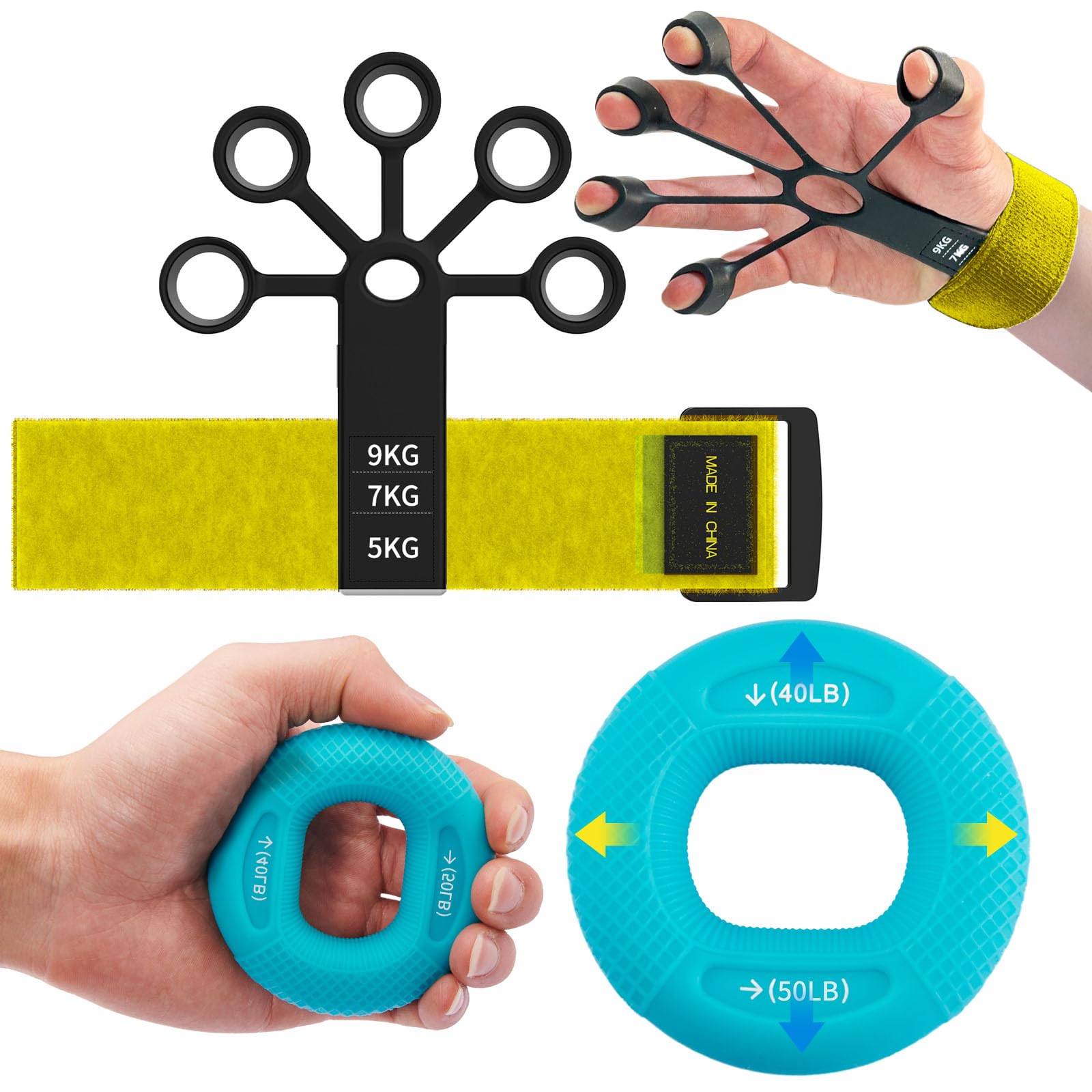 指の強さと運動柔軟性向上！握力 トレーニングセット Amazon | フィンガーパワー 握力 トレーニング 各指調節可能