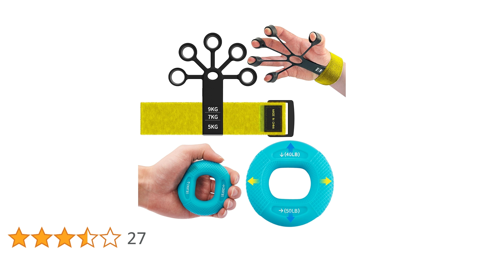 指の強さと運動柔軟性向上！握力 トレーニングセット Amazon | フィンガーパワー 握力 トレーニング 各指調節可能