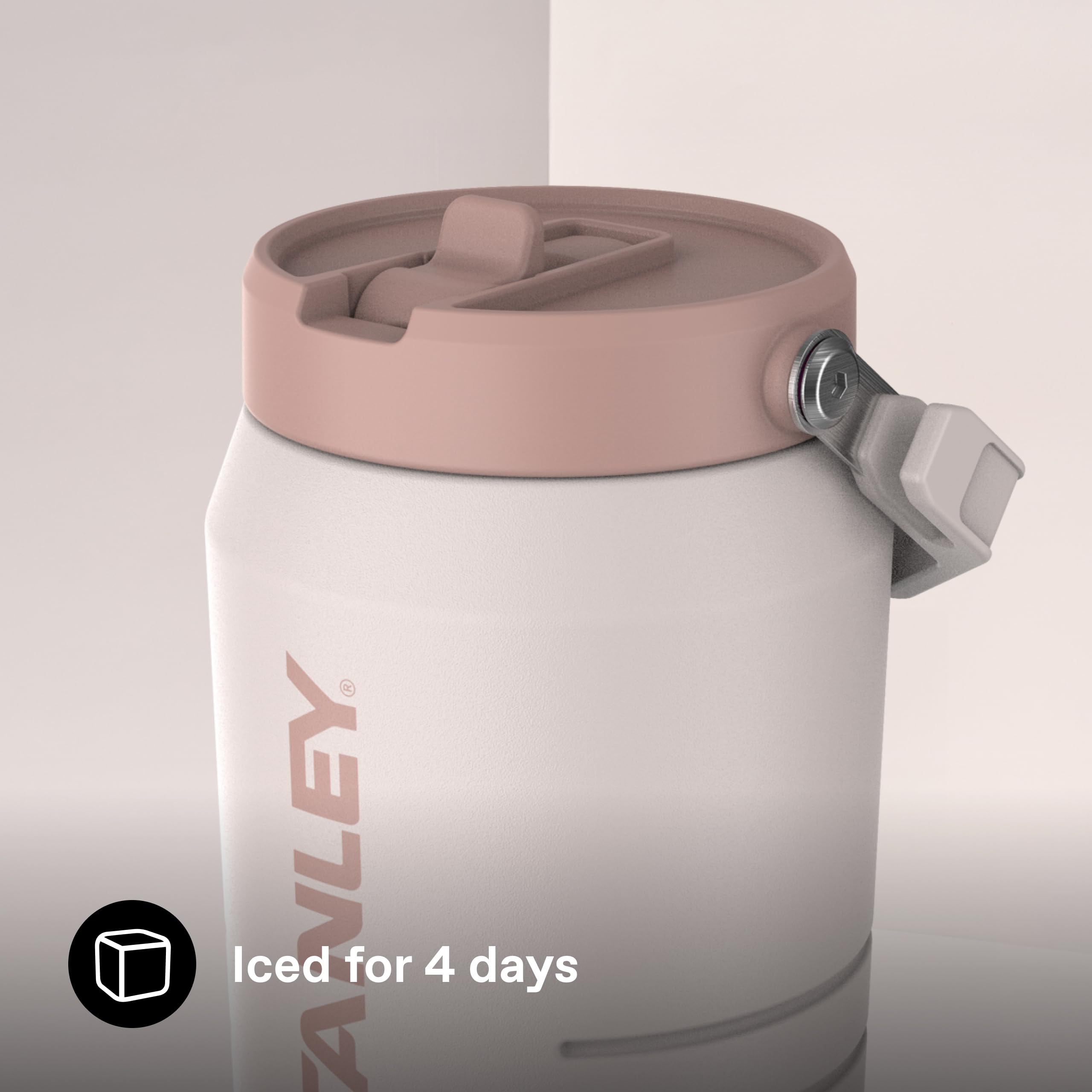 Stanley 1913 IceFlow Flip Straw 2.0 Jug 1.9L - Rose Quartz | Kühlt 20 Std. - 4 Tage eisgekühlt - Auslaufsicher - BPA-frei - Spülmaschinenfest