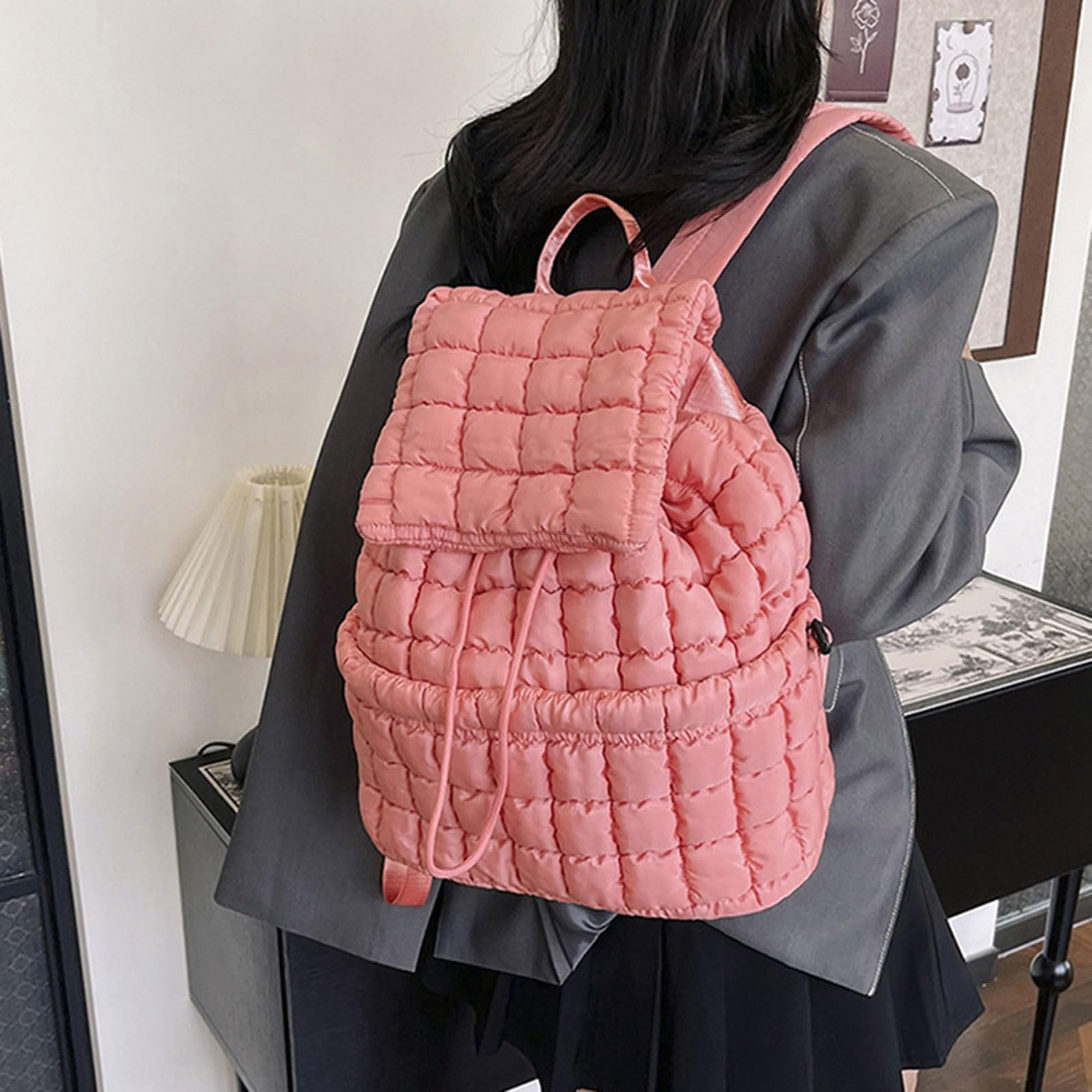 Zaino da scuola per studenti Zaino da viaggio Borsa da scuola trapuntata per adolescenti Borsa da palestra da viaggio in stile coreano Studente trapuntato
