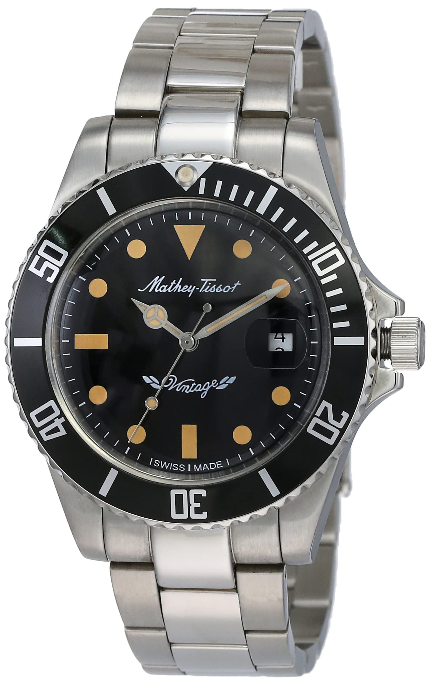 Mathey-Tissot Stainless Steel Swiss Made Automatic Vintage Analog Black Dial Men Watch - H901Atbn, Multi-Color Band (B07KPJSTGJ) Amazon Price History, Amazon Price Tracker