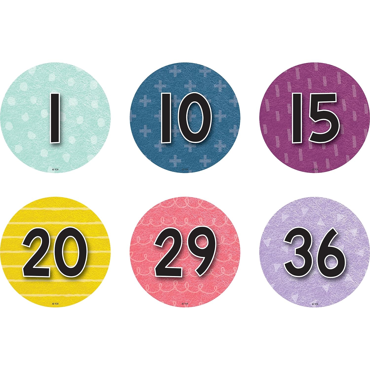 Teacher Created Resources Spot On Floor Markers: Oh Happy Day Numbers 1–36-4,'' (TCR77513)