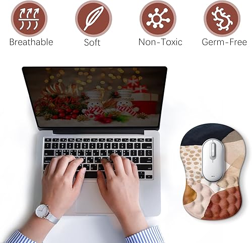 Miniatura 7 de DINKY Almohadillas ergonómicas para mouse con soporte de muñeca, toda la espuma viscoelástica con base de poliuretano antideslizante, alfombrilla de