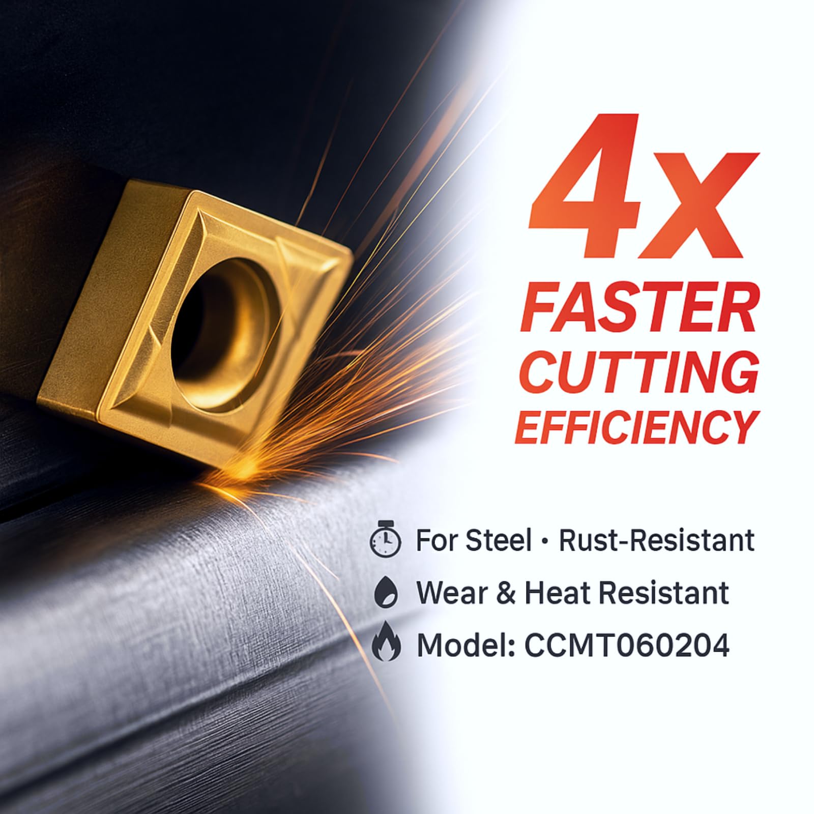 CNC nóż z twardego metalu, płytki do dłut tokarskich, 10 sztuk CCMT060204 US735 CCMT21.51 ostrze z twardego metalu