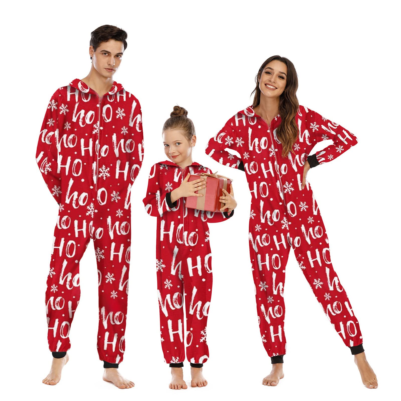 Cysincos Family Matching Christmas Pajamas Set Xmas Pjs Set Soft Long Sleeve Holiday Sleepwear Outfits for Women Men Couples