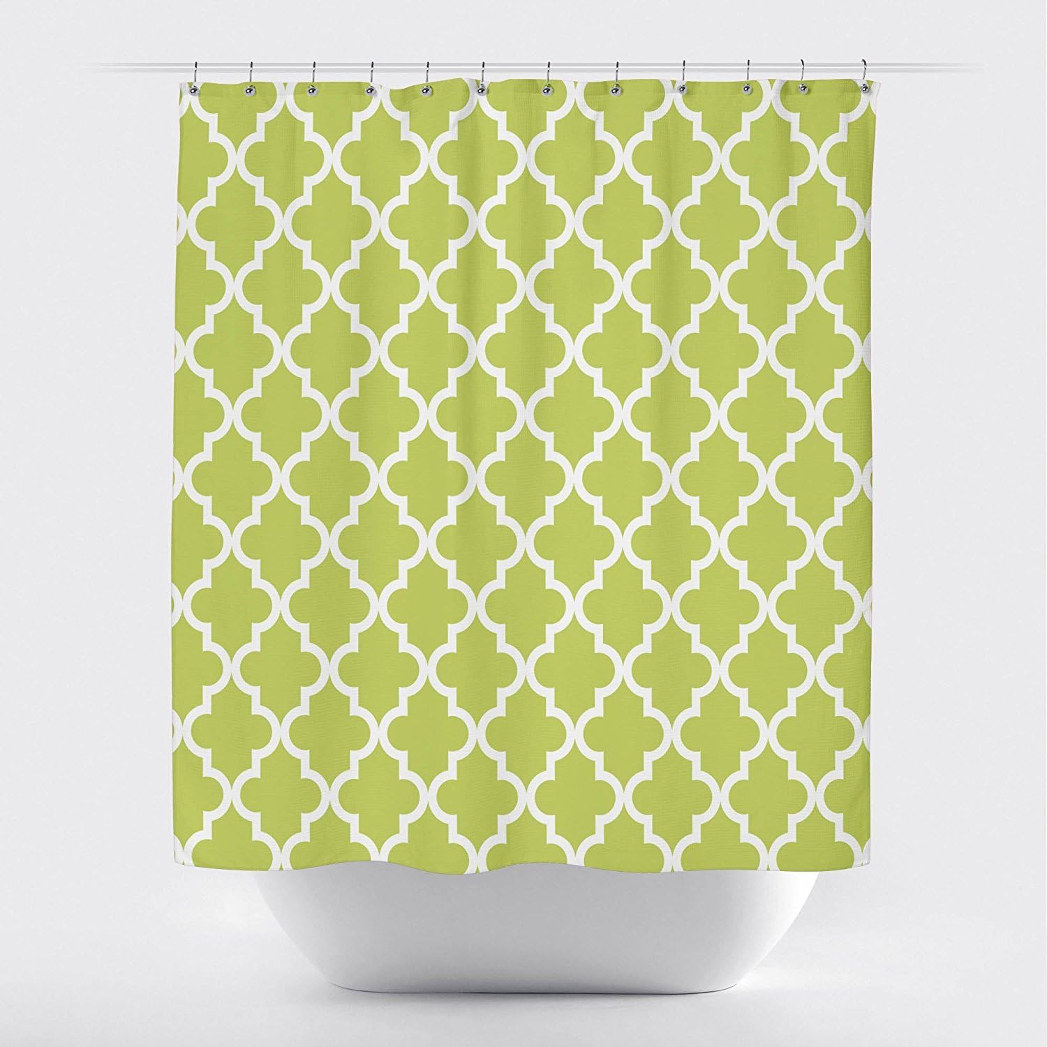 Studios Scalloped Shower Curtain, Small White on Bright