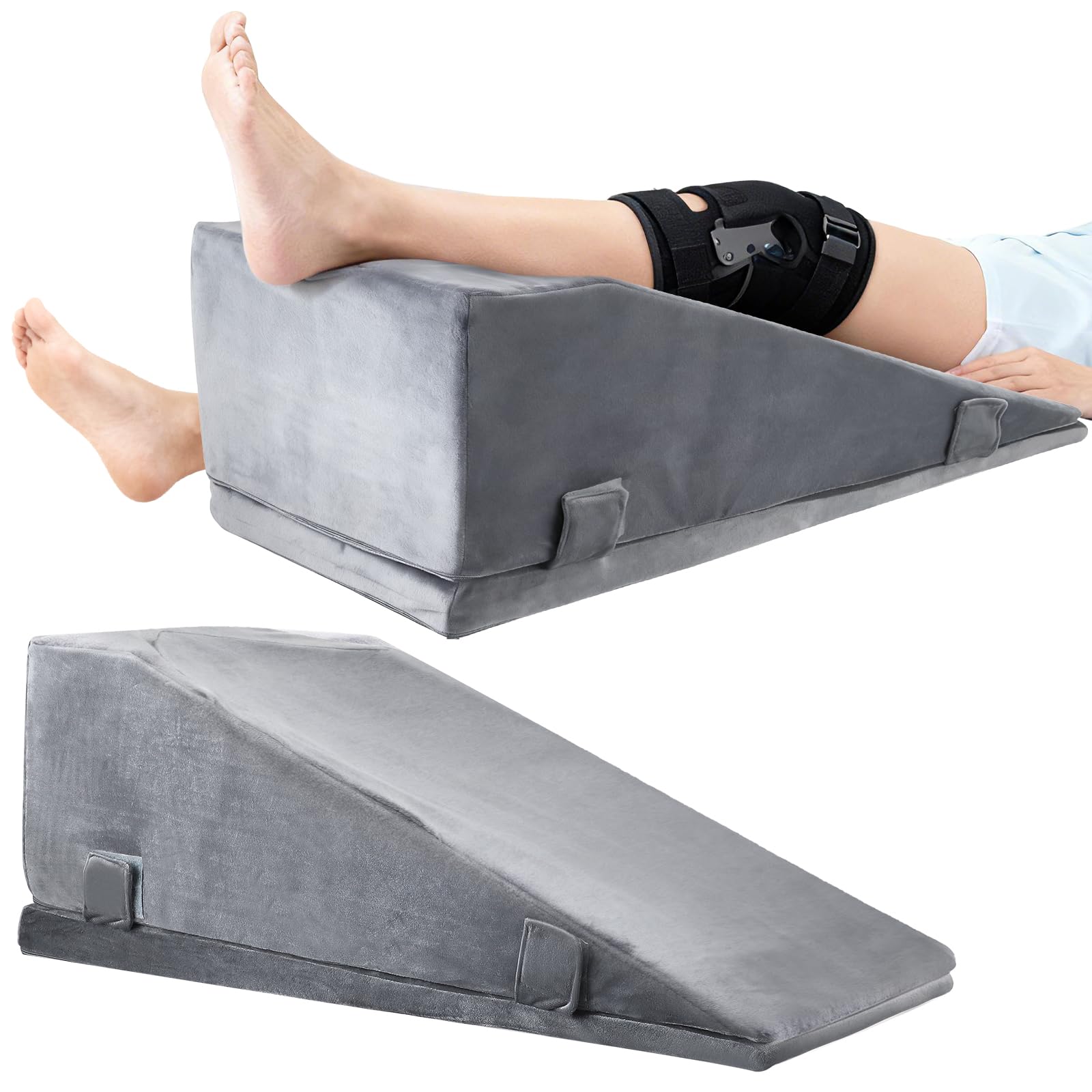 Normodic Leg Elevation Pillow for After Surgery, Adjustable Height Knee Surgery Recovery Equipment, Wedge Pillow for Elevating Cushion for Hip Ankle Pain Relief, Knee & Ankle Support Raiser for Bed