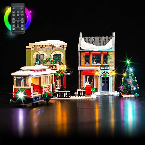 LocoLee Kit de luces LED para Lego Holiday Main Street 10308, control remoto mejorado, juego de iluminación creativo, accesorios compatibles con