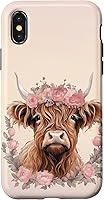 Vista 5 de Funda bohemia para iPhone 16 con diseño de vaca escocesa de las tierras altas, color rosa