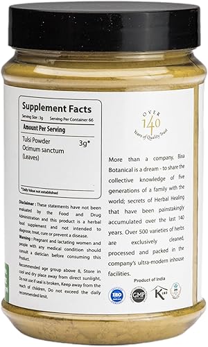Miniatura 6 de bixa BOTANICAL Extracto seco de albahacatulsi (Ocimum Sanctum) - 2.5% de ácido usrólico total por HPLC  Paquete de 1
