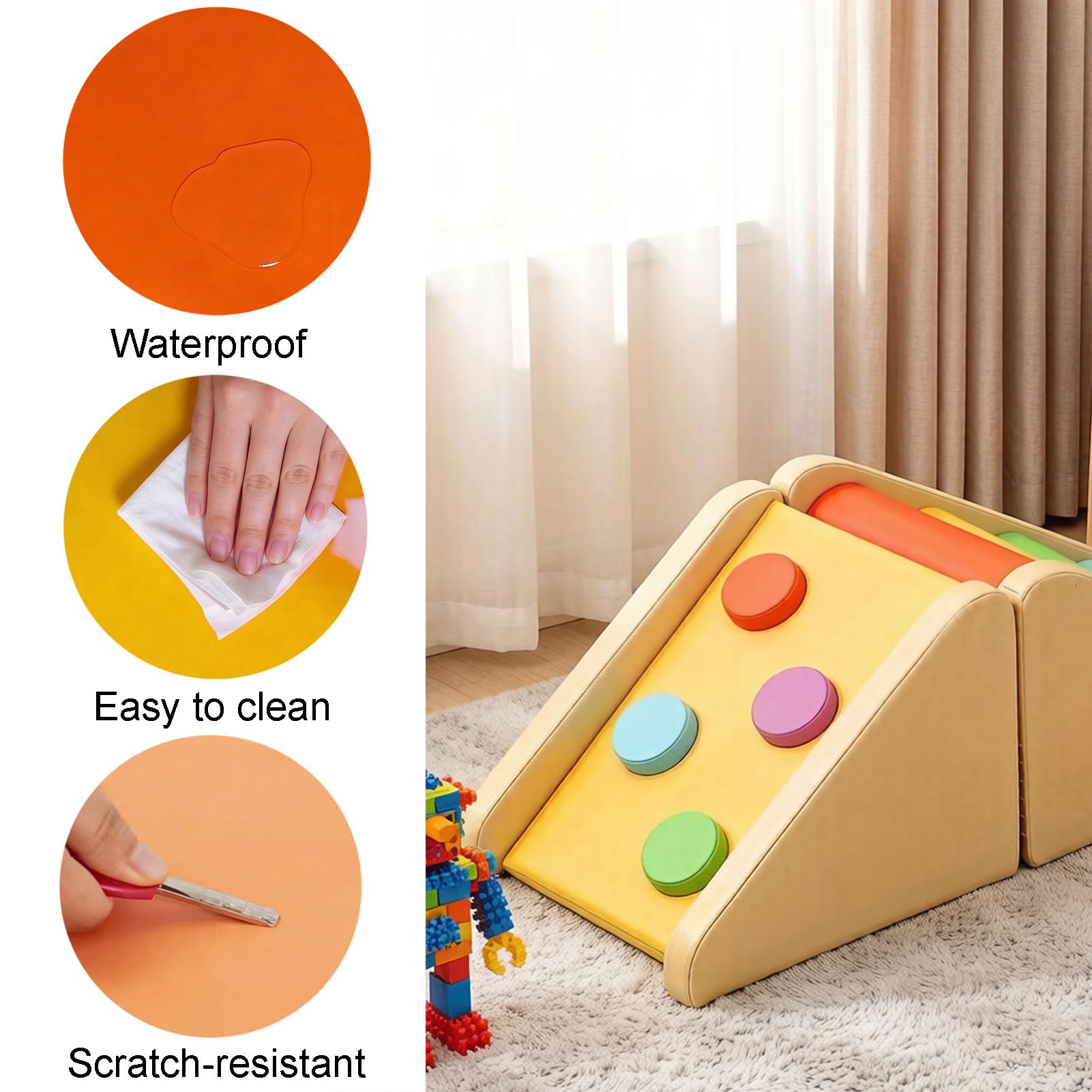 Set Softplay per Bambini da 2 Pezzi | giocattoli in morbida pelle pu per bambini piccoli, giochi di arrampicata e gattonamento per bambini schiuma da interni per a